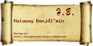 Halassy Benjámin névjegykártya