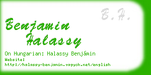 benjamin halassy business card